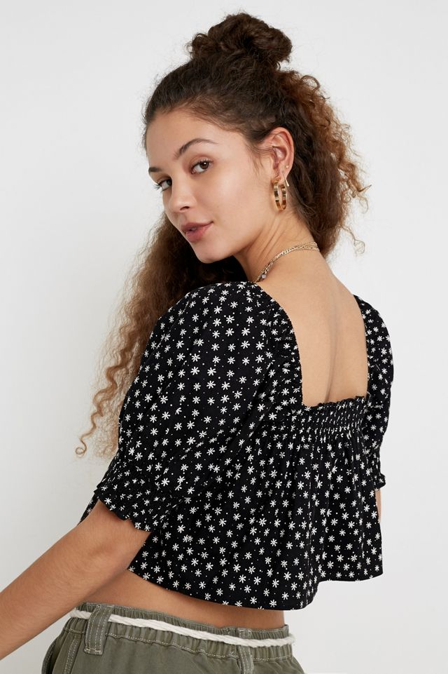 UO - Blouse Lola en popeline fleurie à manches bouffantes #3