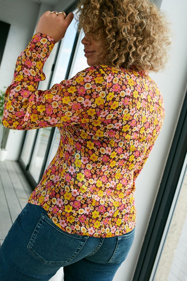 UO Pink Petra Floral Slim-Fit Shirt #2