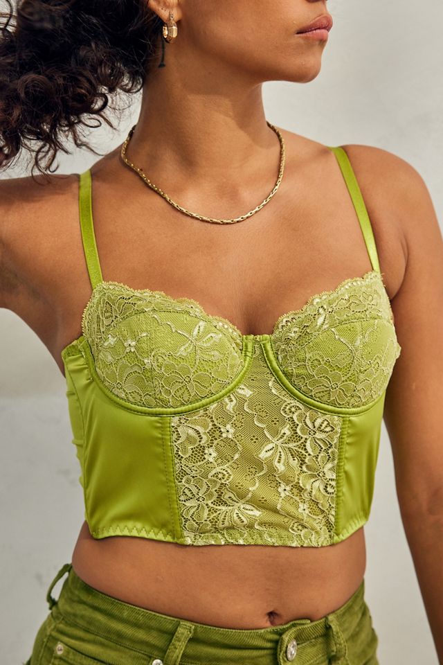 UO Ava Lace & Satin Corset Top #1