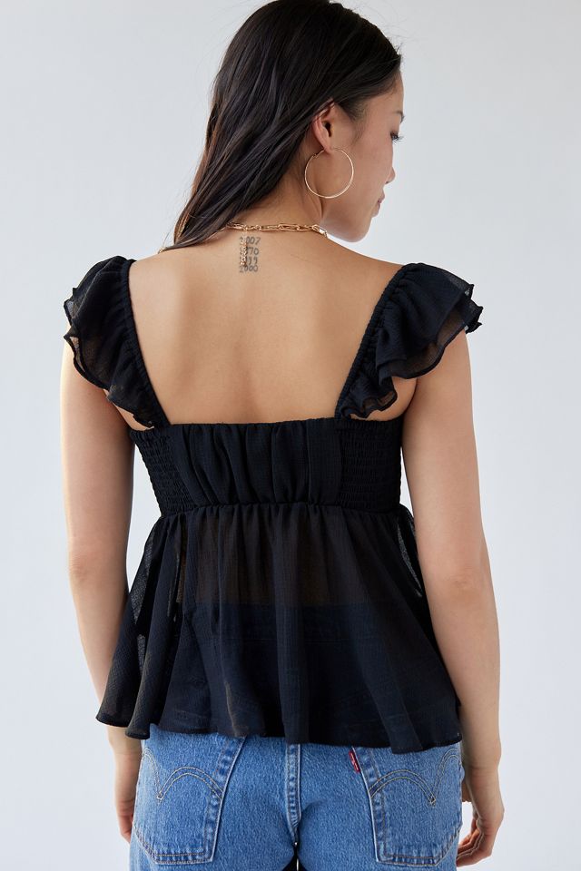 UO Deandra Chiffon Split Hem Top #1