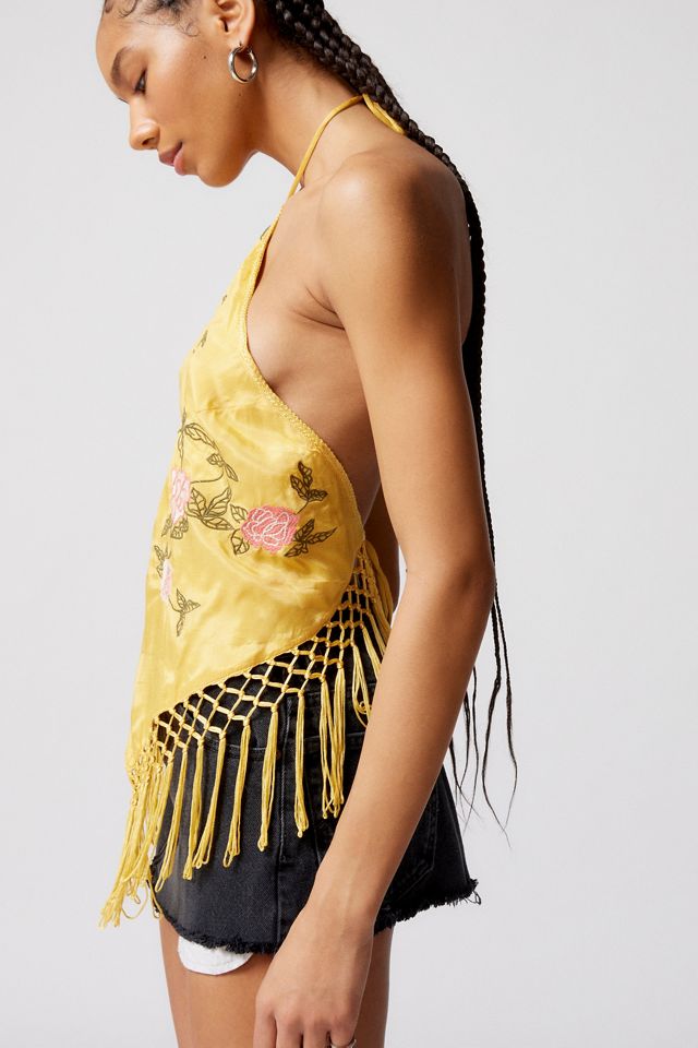 UO Rose Garden Fringed Halterneck Top #2