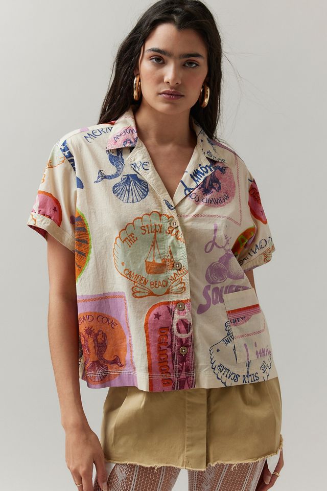 BDG Del Rey Souvenir Button-Down Top #1