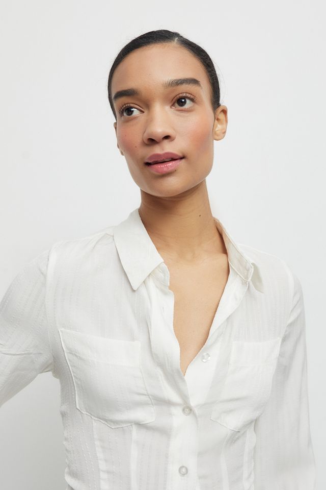 sachin and babi light blue dress Linen Rich Broderie Midi Shirt Dress