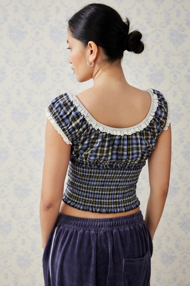 Kimchi Check Nadia Shirred Blouse #3