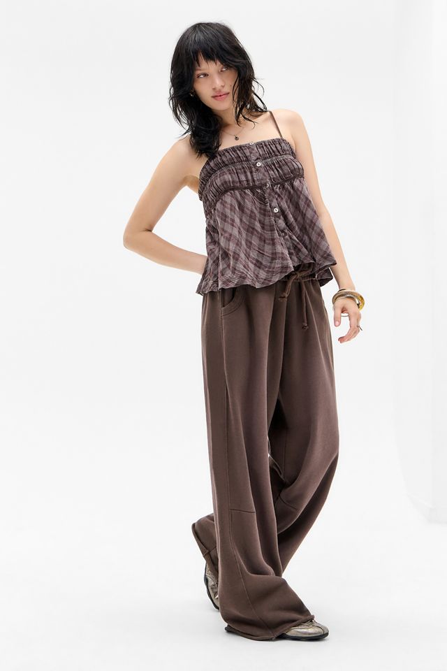 Kimchi Blue Bianca Brown Check Cami Top #1