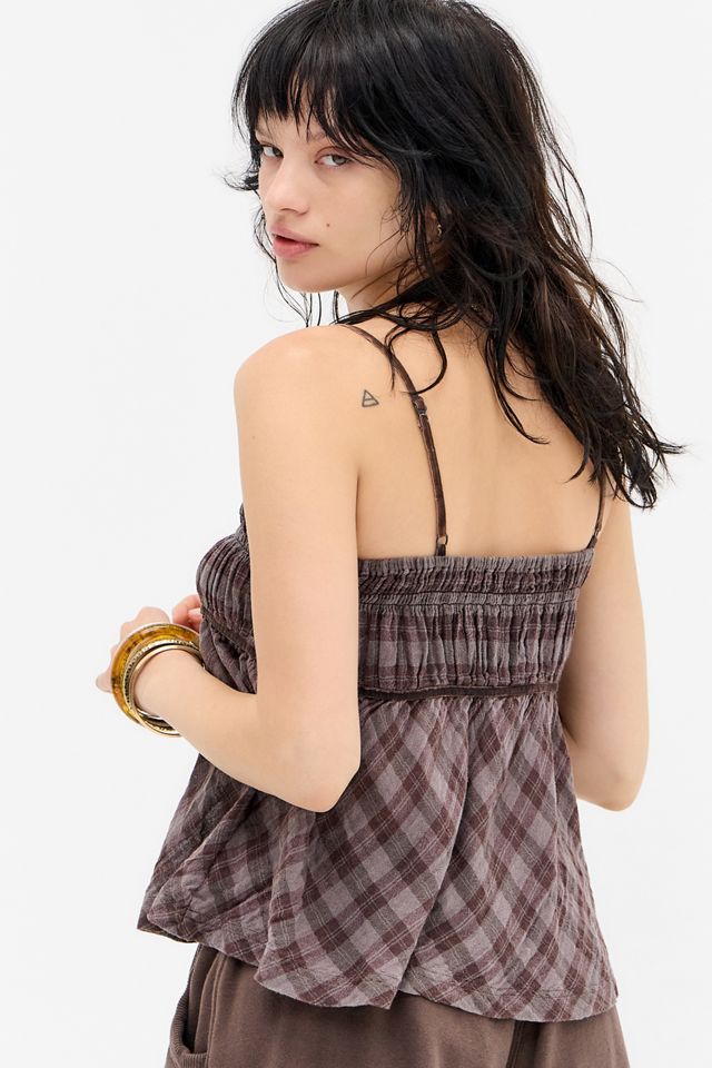 Kimchi Blue Bianca Brown Check Cami Top #3