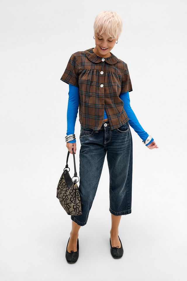 Kimchi Blue Monroe Check Pea Jacket #1