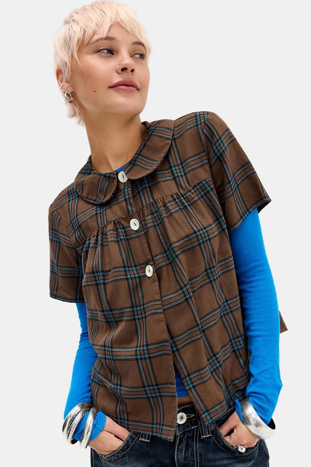 Kimchi Blue Monroe Check Pea Jacket #2