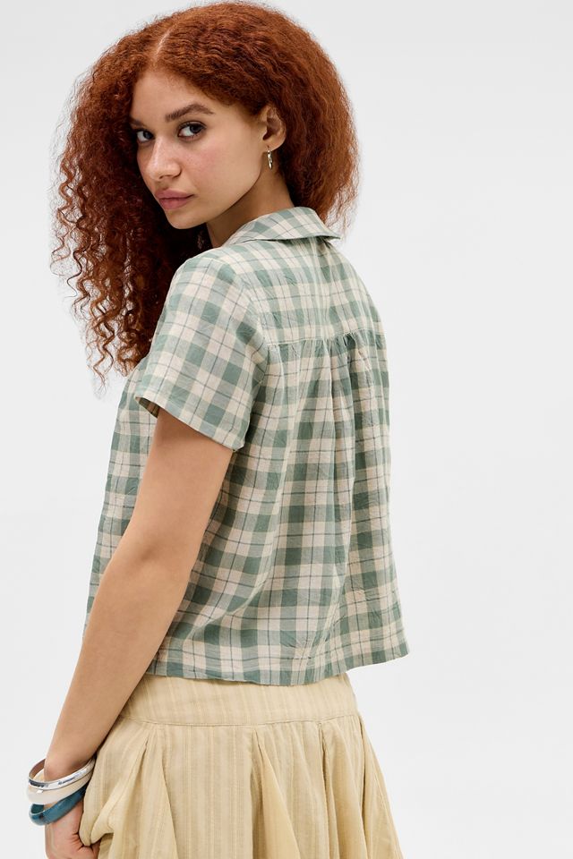 Kimchi Blue Monroe Check Pea Jacket #3