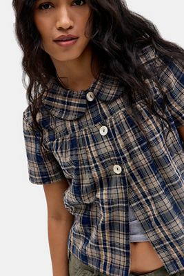 Kimchi Blue Monroe Check Pea Jacket