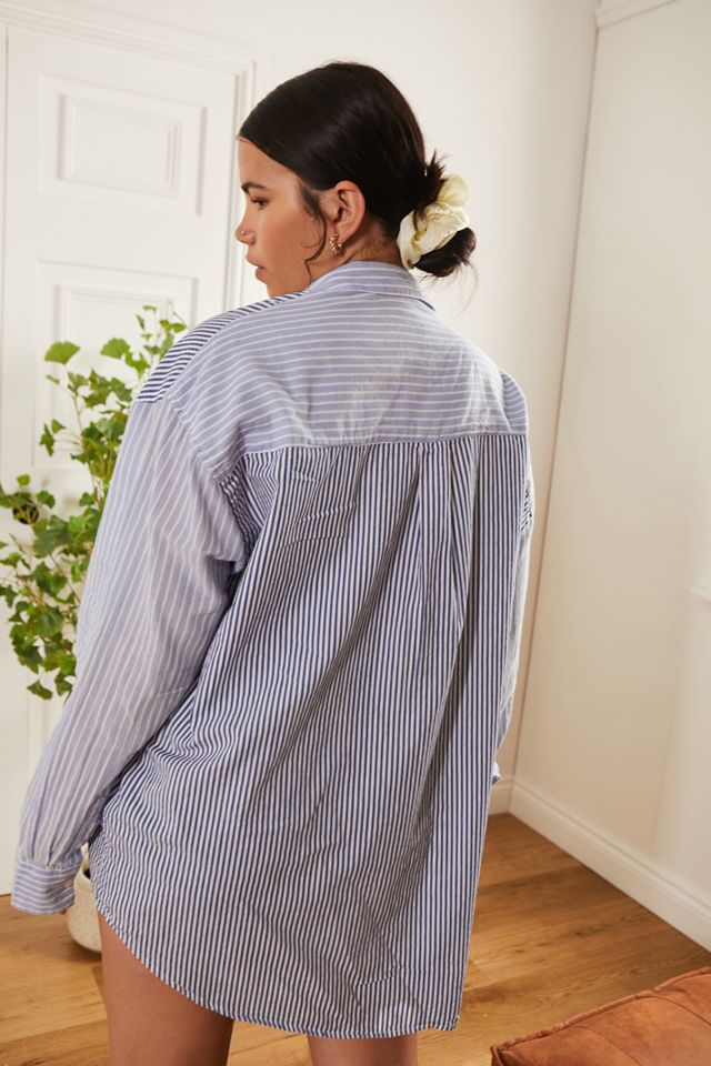 BDG - Chemise à rayures épissée Sadie bleue #1