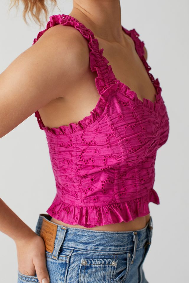 UO Kya Ruched Crop Top #3