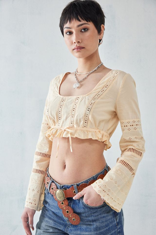 Blouse courte broderie UO Scarlett #5