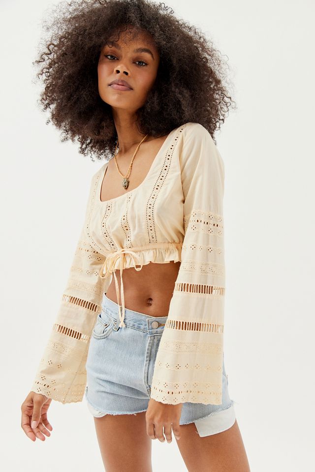 Blouse courte broderie UO Scarlett #1