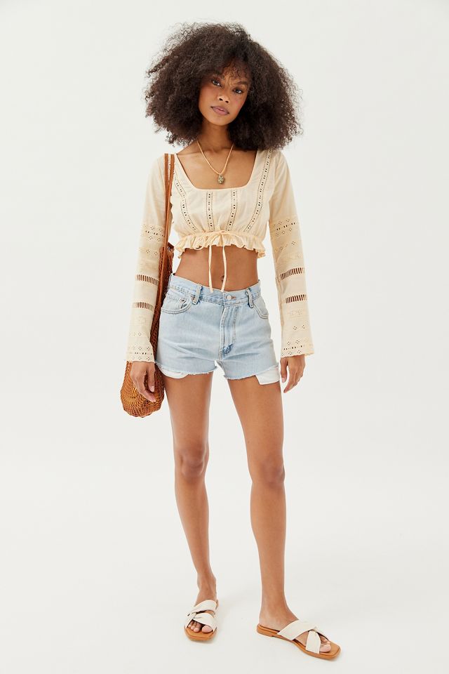 Blouse courte broderie UO Scarlett #4
