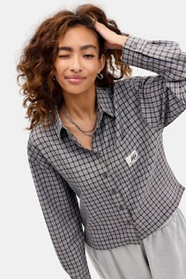 iets frans...Grey Check Cropped Shirt