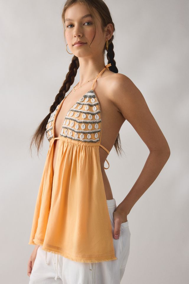 Top Halter con Scollo a Conchiglia Camellia Kimchi Blue #4