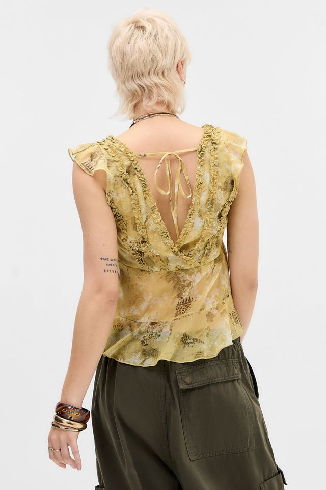 Kimchi Blue Yellow Yasmin Ruffle Blouse #3