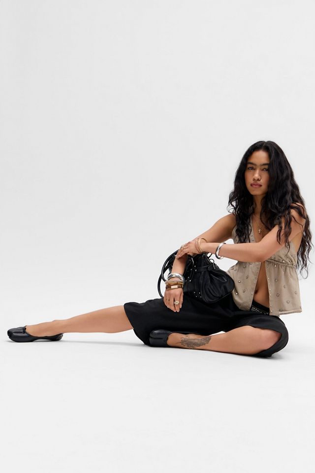 Silence + Noise Quinn Mirror Embroidered Plunge Top #2