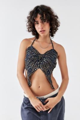 UO Bella Sequined Butterfly Top