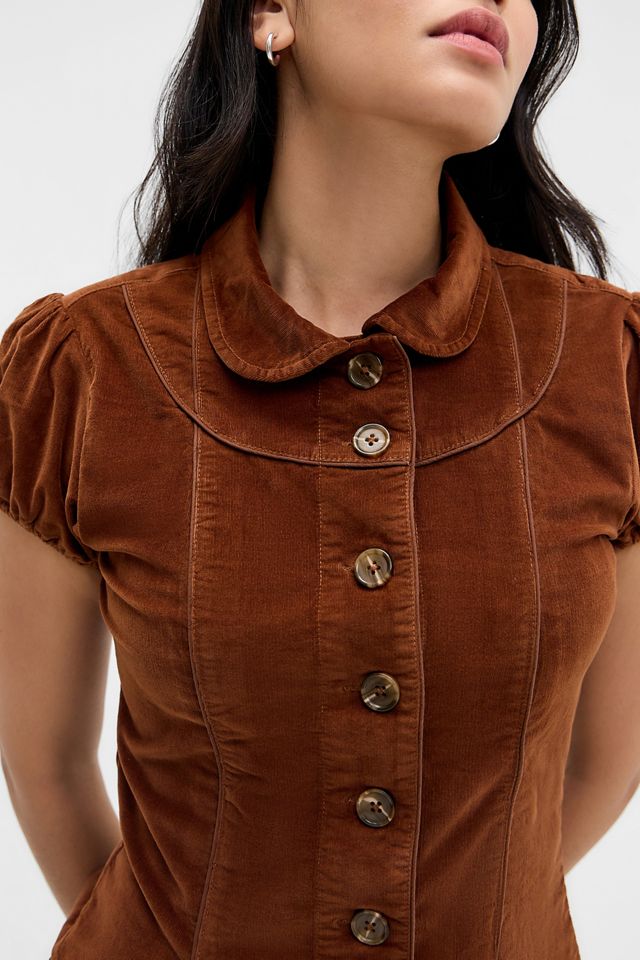 Silence + Noise Lyn Cord Erbsenbluse #1