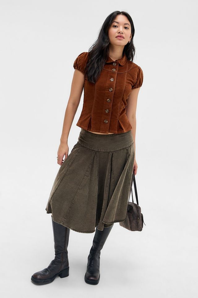 Silence + Noise Lyn Cord Erbsenbluse #2