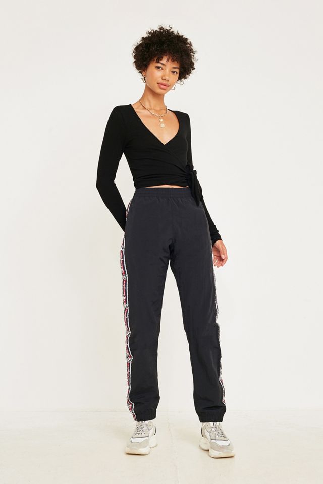 UO Bailey Black Long-Sleeve Wrap Top #4