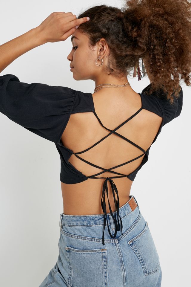 UO Vega Strappy Tie Back Cropped Top