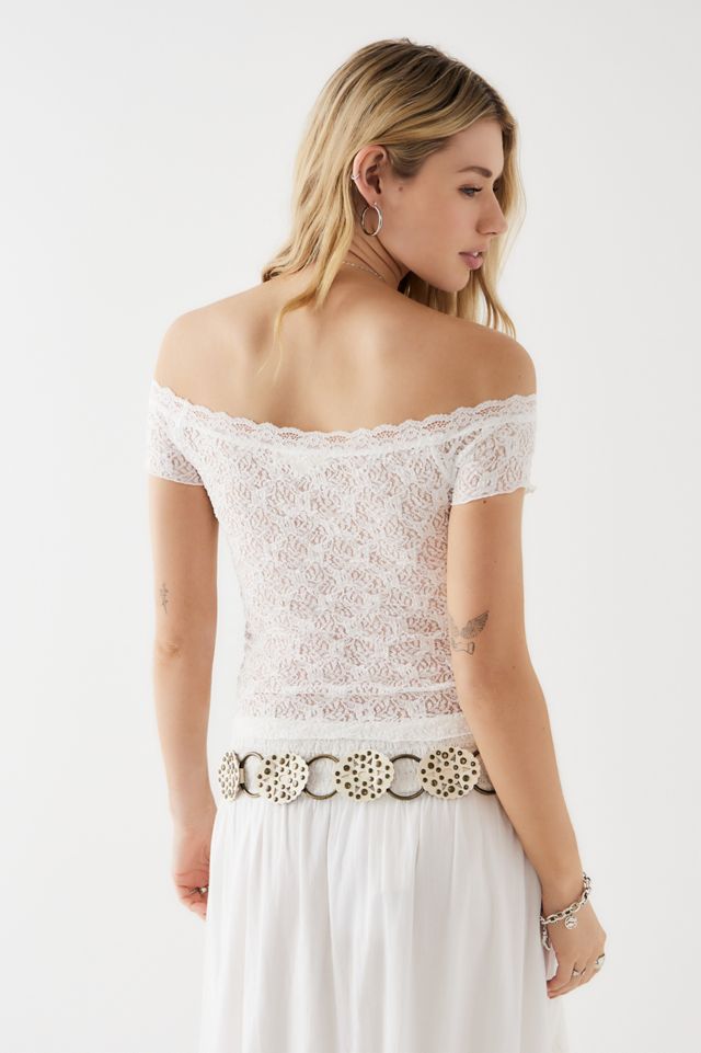 Light Before Dark Lace Off-The-Shoulder Cap Sleeve Top #3