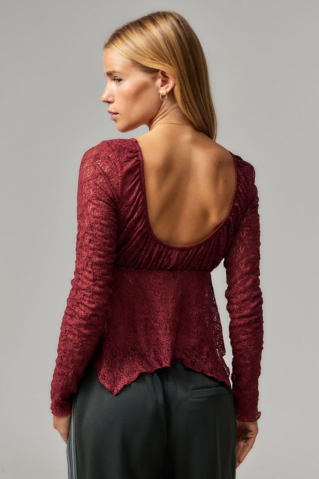 UO Piper Lace Long Sleeve Top #3
