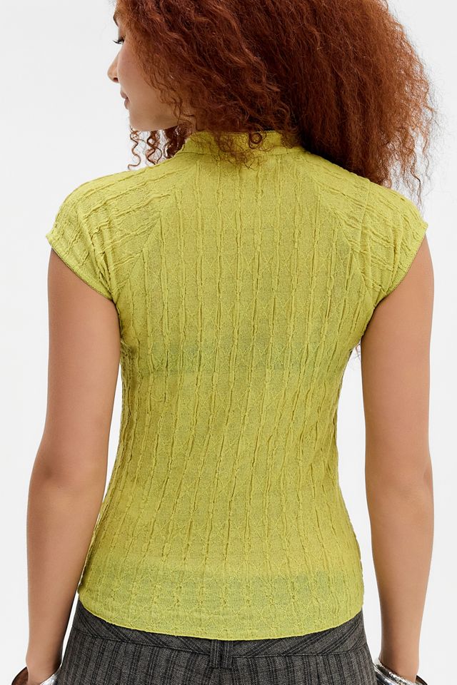 Silence + Noise Aysha Textured Keyhole Top #2