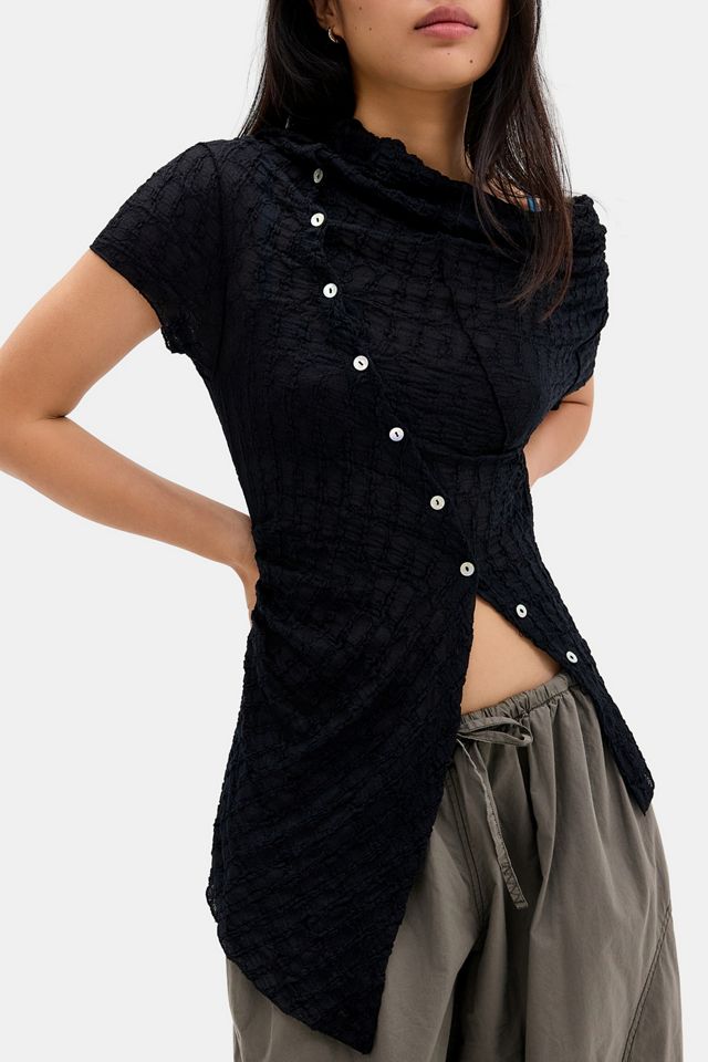 Silence + Noise Blouse asymétrique Rubie à col bénitier avec boutons #2