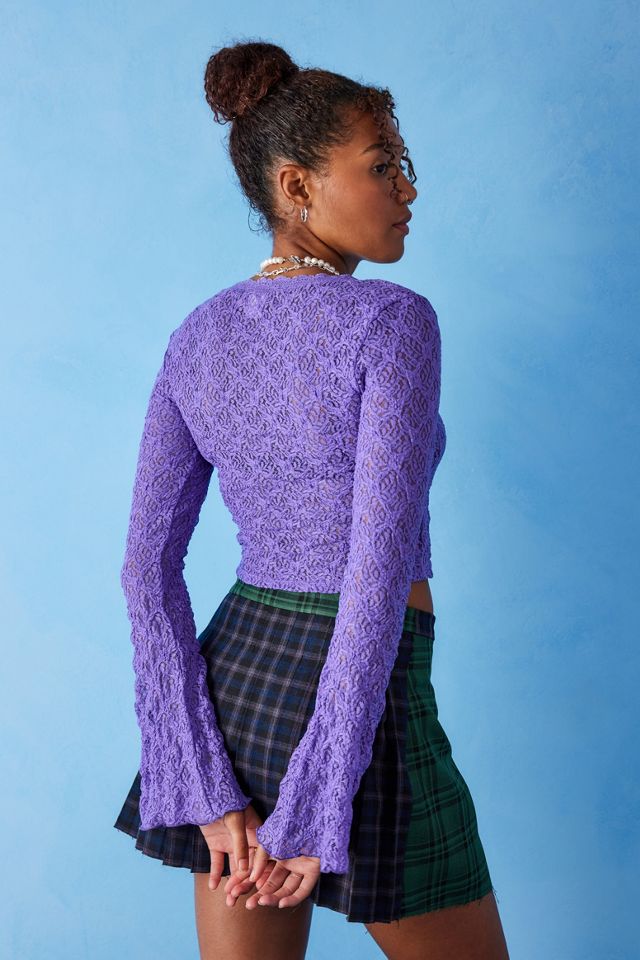 UO Aida Long-Sleeved Lace Corset Top #3