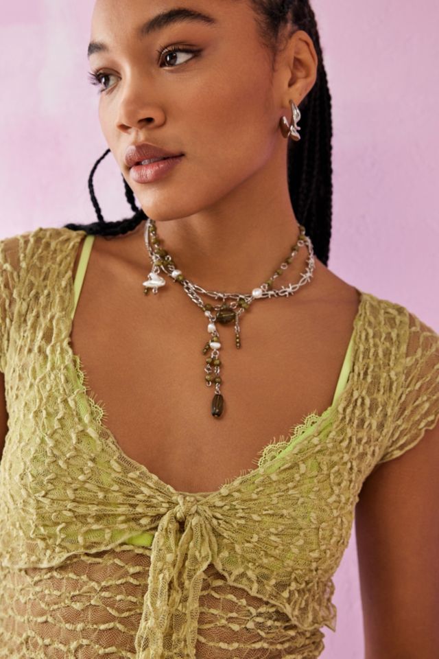 UO Liana Lace Shrug T-Shirt | Urban Outfitters UK