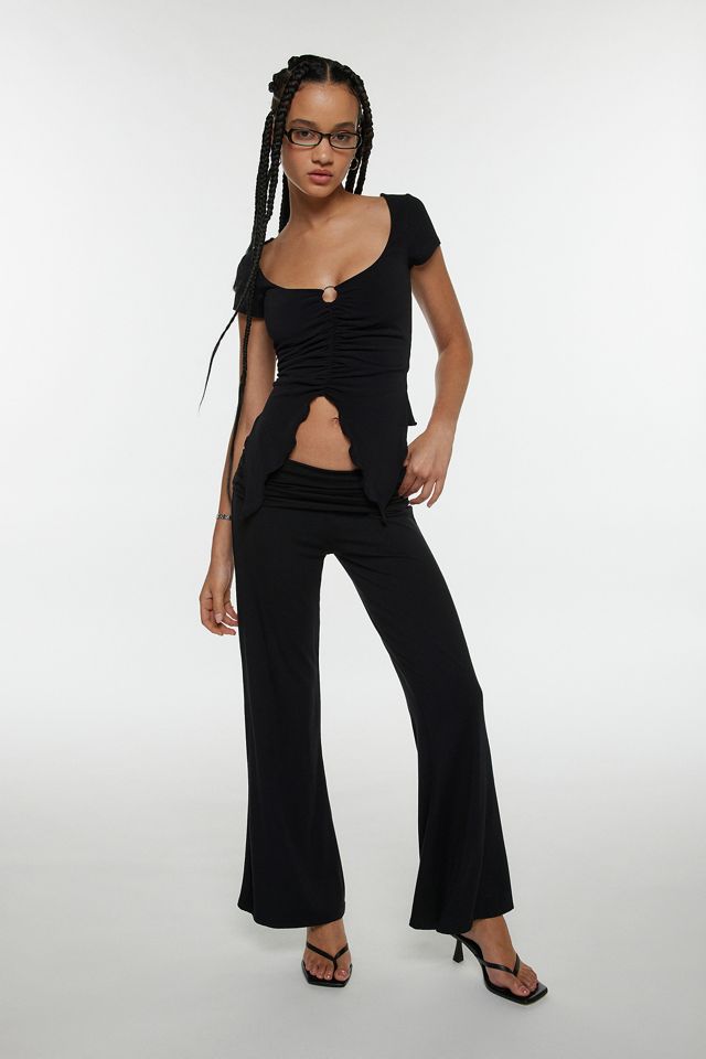 Silence + Noise Krystal Ruched Flyaway Mesh Top #2