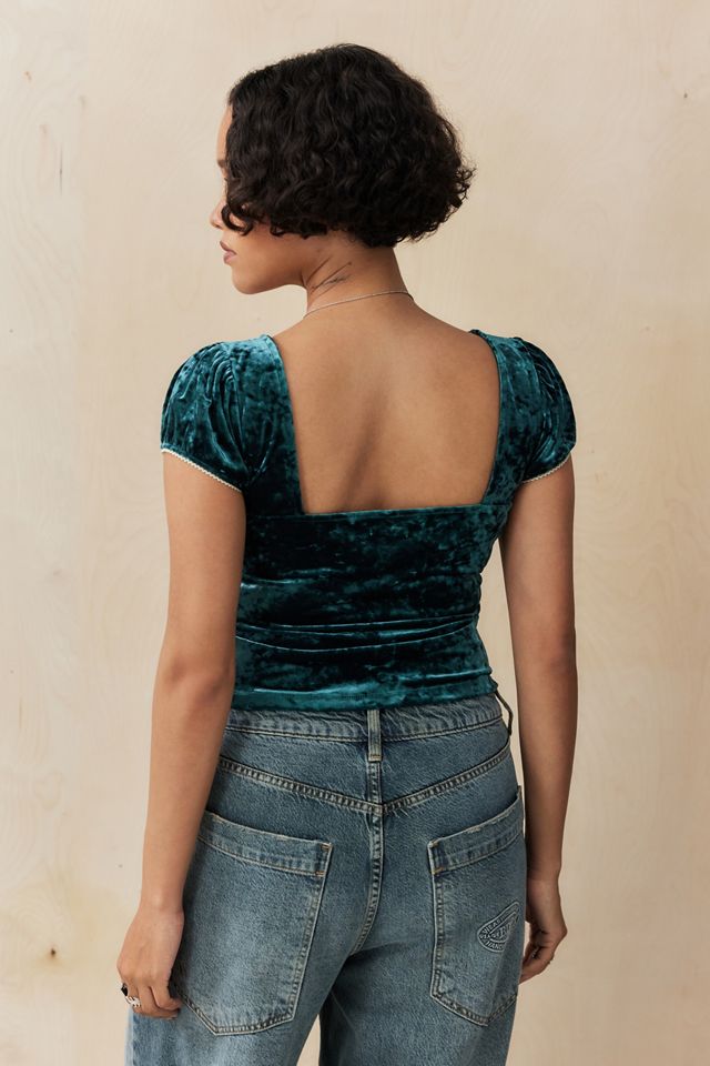 Kimchi Blue Rosa Square Neck Velvet Blouse #3