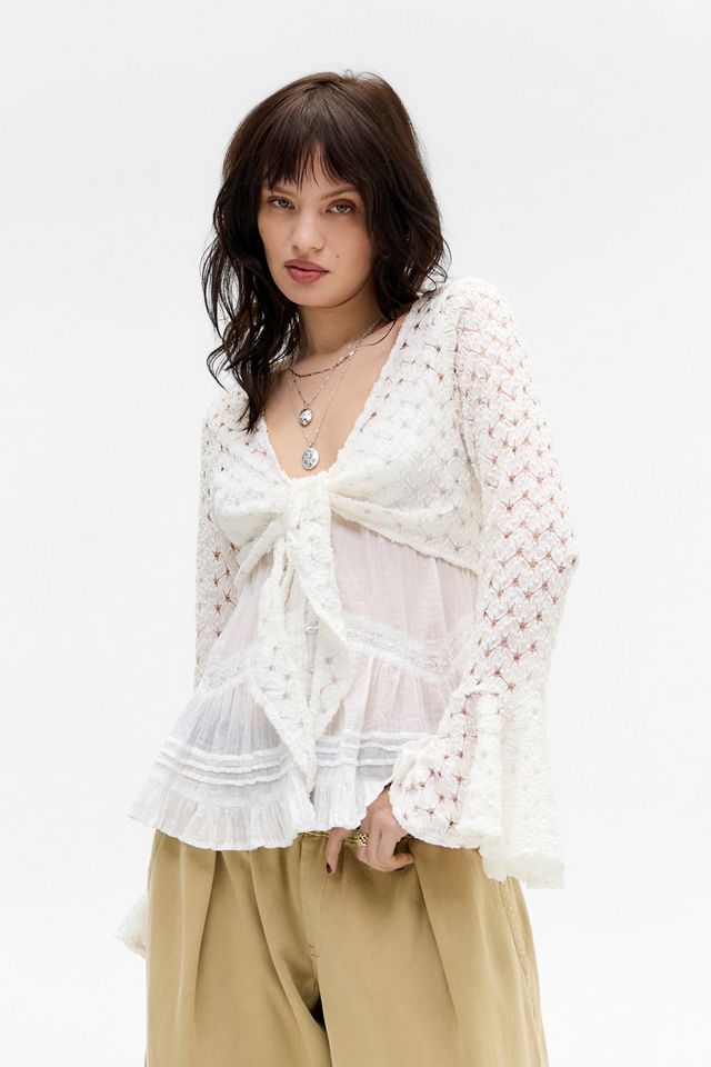 Kimchi Blue Opal Tie-Front Knit Shrug #1