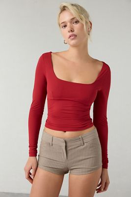 UO Je T'aime Mesh Long Sleeve Top