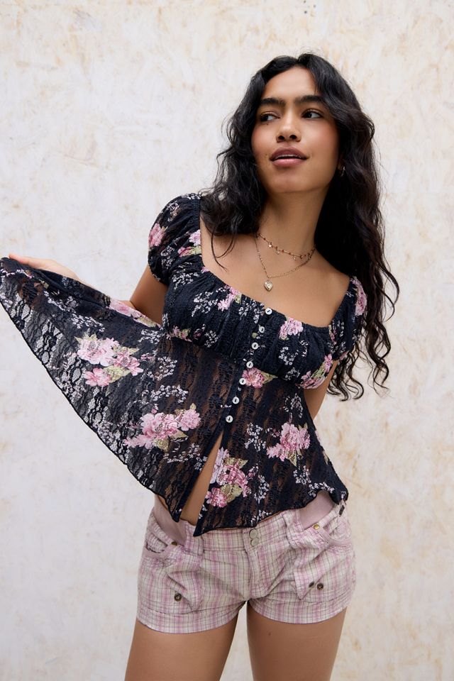 Blusa Babydoll Kimchi Blue Maria con Manga Corta #2