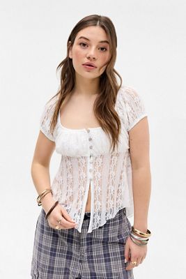 Blouse Babydoll à manches courtes Maria Kimchi Blue