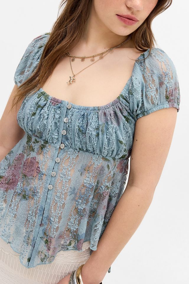 Kimchi Blue Maria Babydoll-Bluse mit Flügelärmeln #2