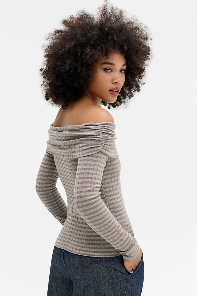 Silence + Noise Tia Striped Bardot Top #3