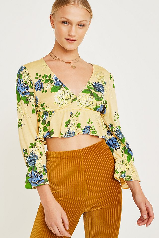 UO Blossom Marigold Blouse | Urban Outfitters UK