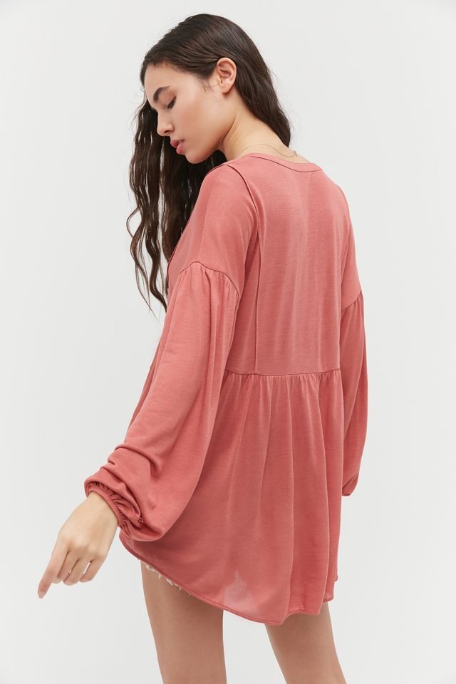 UO Spirit V-Neck Babydoll Blouse #2