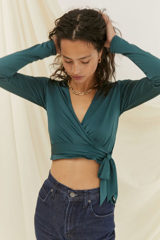 UO Satin Wrap Ballet Top #1