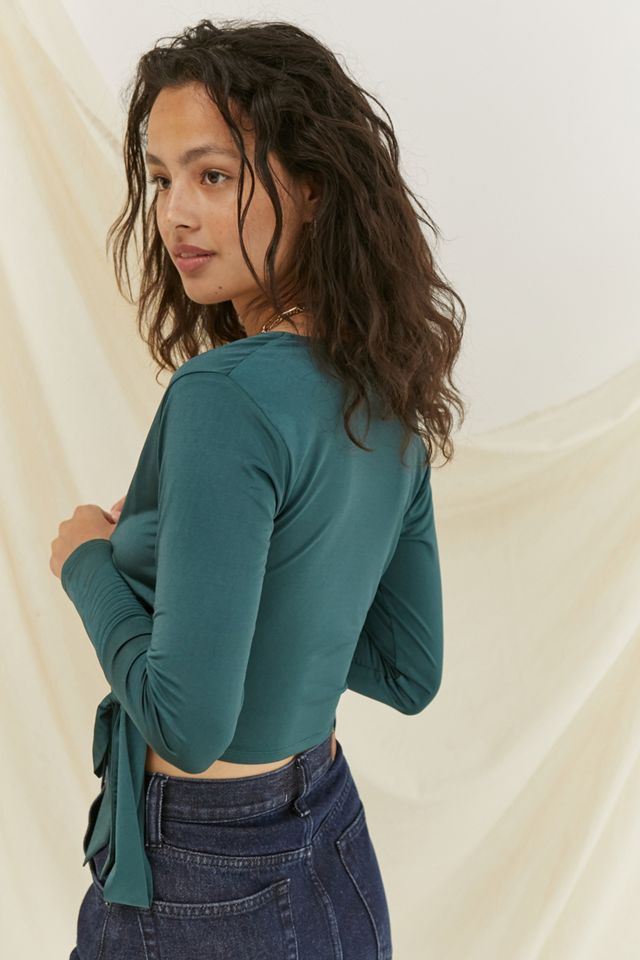 UO Satin Wrap Ballet Top #3