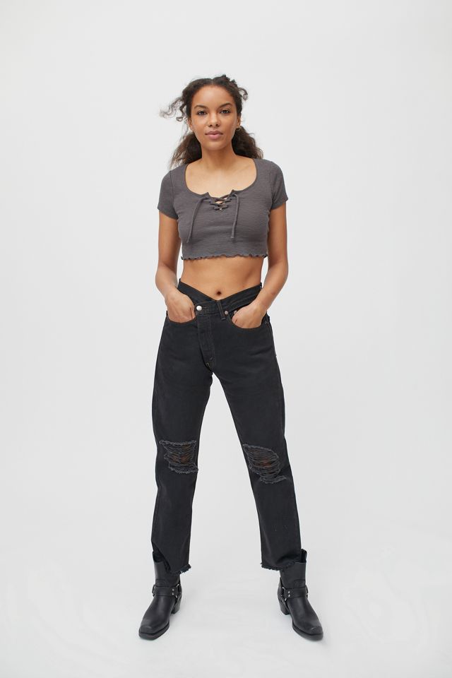 UO Abby Lace-Up Crop Top #2