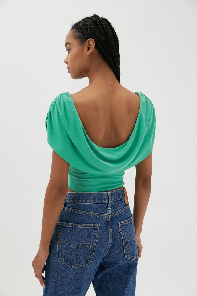 UO Thalia Green Cowl Neck Top #2