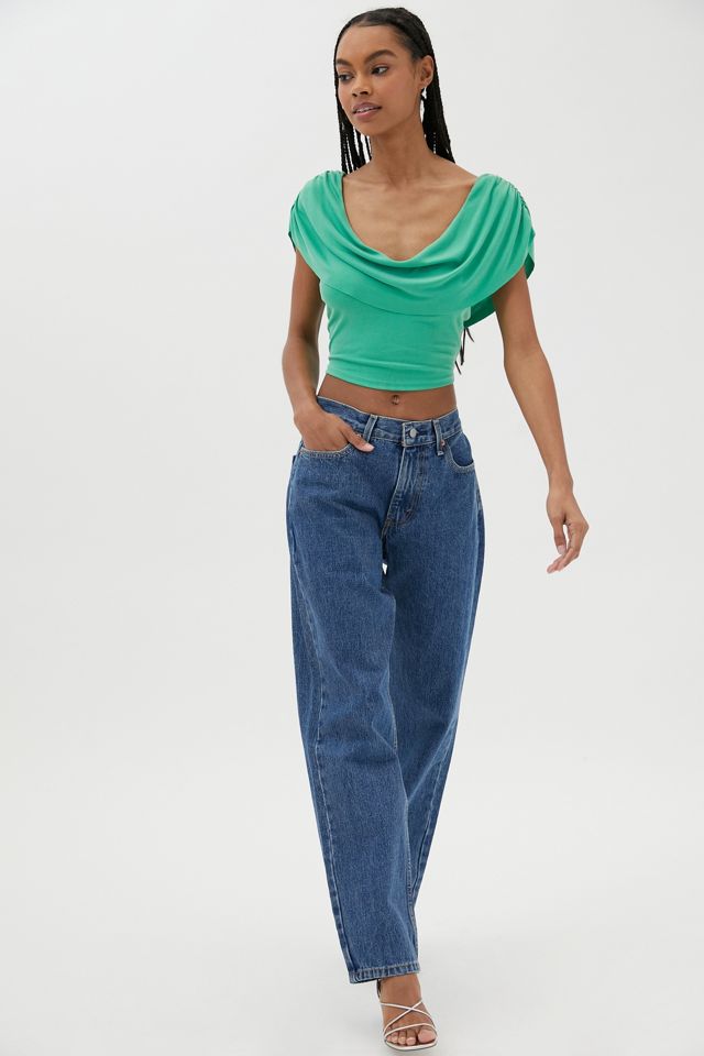 UO Thalia Green Cowl Neck Top #3