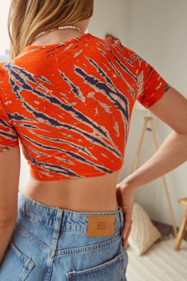 UO – Kurzes gerafftes Crop Top „Kiwi“ in Orange #2